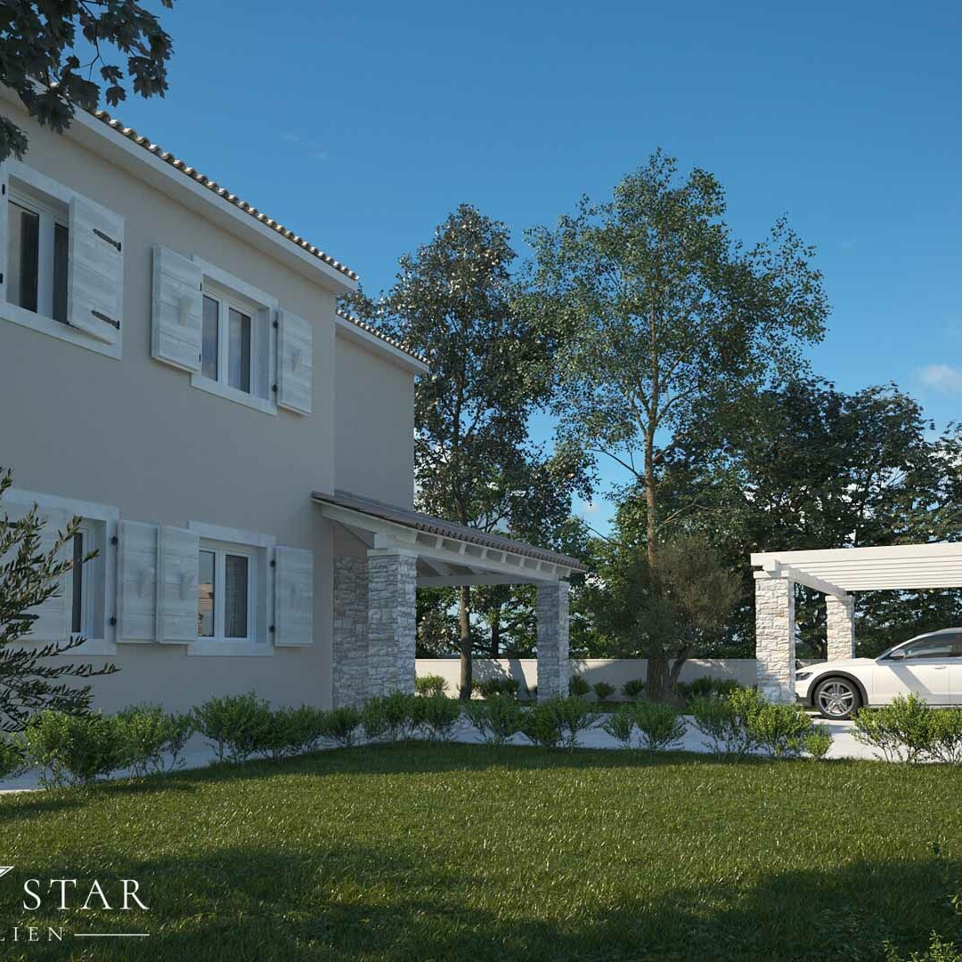 Baugrundstück mit Projekt bei Zminj Istrien-5