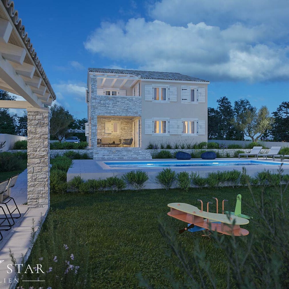 Baugrundstück mit Projekt bei Zminj Istrien-6