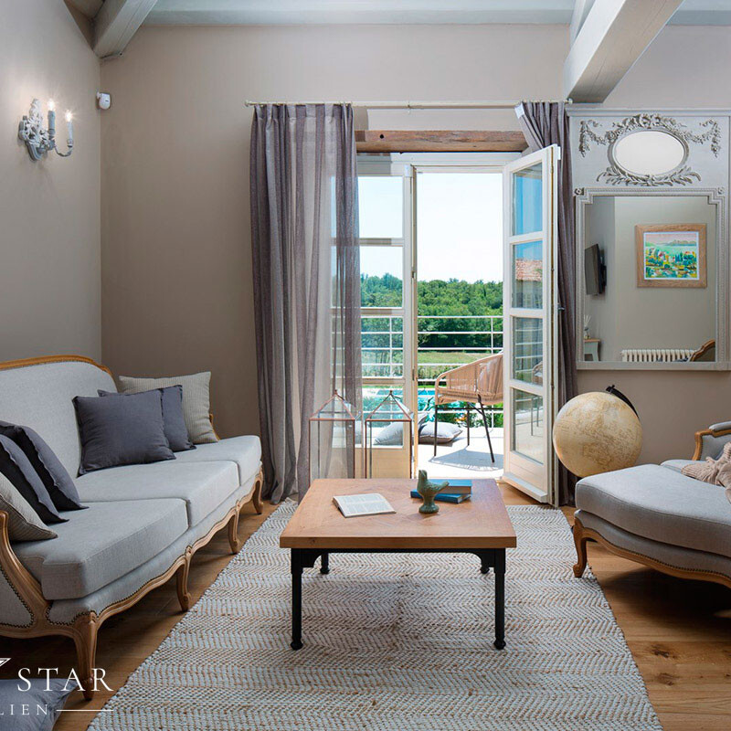 Luxusvilla mit Pool Istrien kaufen Wohnzimmer